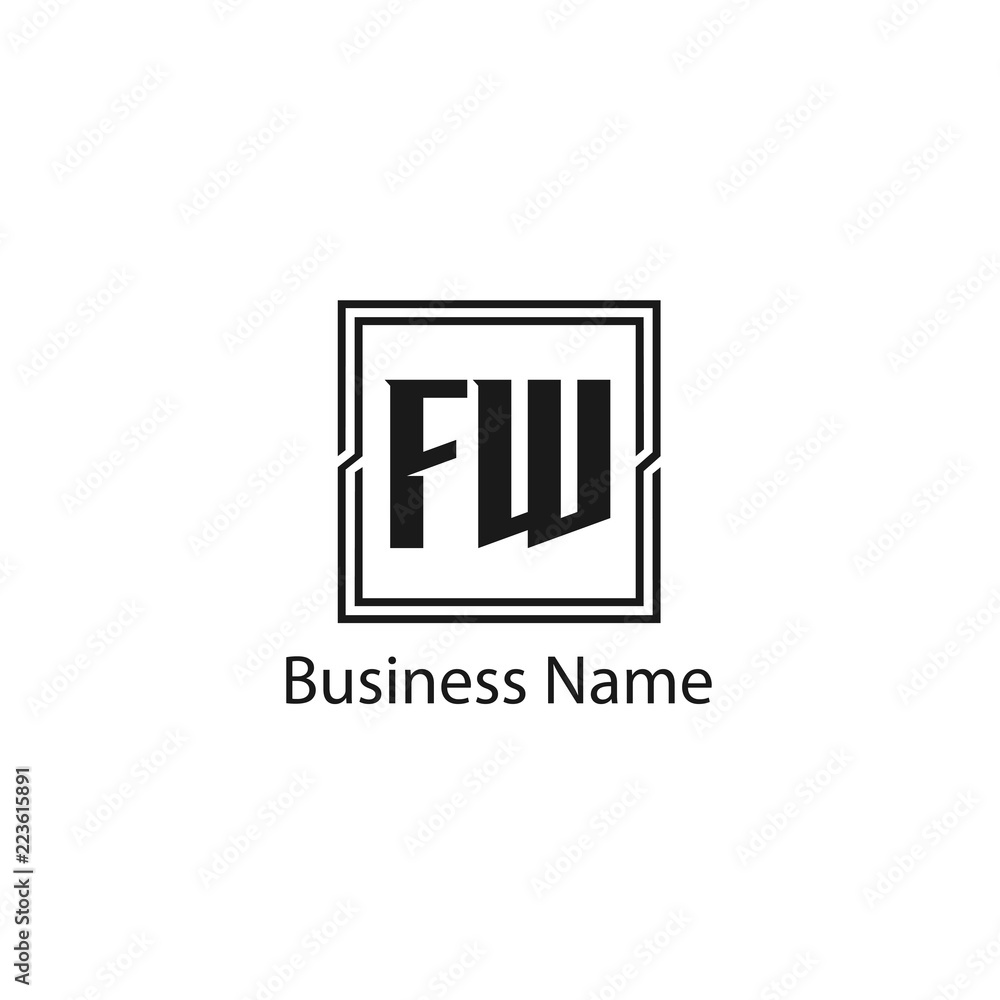 Initial Letter FW Logo Template Design Initial Letter FW Logo Template Design