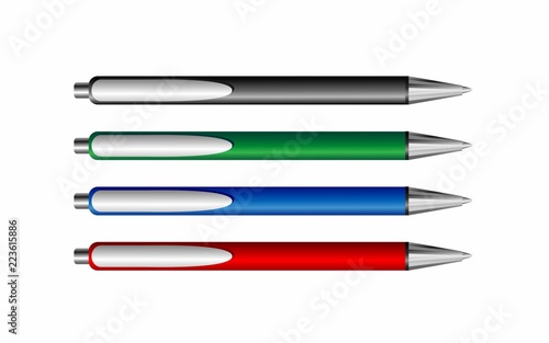 set of colorful  pens