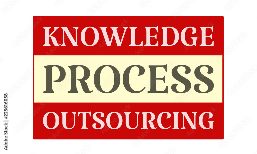 Knowledge Process Outsourcing - written on red card on white background