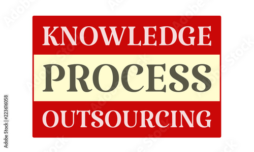 Knowledge Process Outsourcing - written on red card on white background