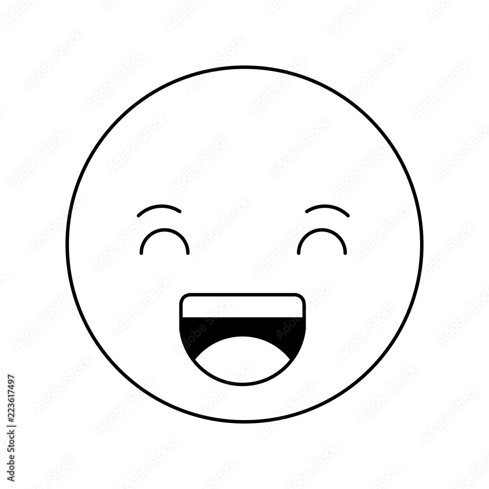 Fototapeta premium cartoon happy head kawaii character