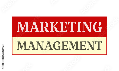 Marketing Management - written on red card on white background