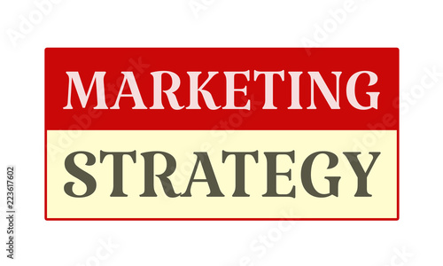 Marketing Strategy - written on red card on white background