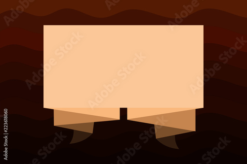 Flat design business Vector Illustration creative concept template copy space text for Ad website promotion esp isolated. 3D Dimension Folded Banner Pleated streamer Corrugated Ribbon Strip Sash