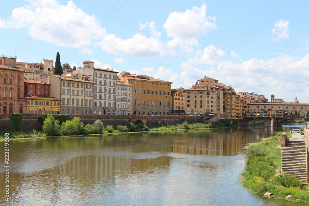 View of the city and Arno River in Florence, Italy