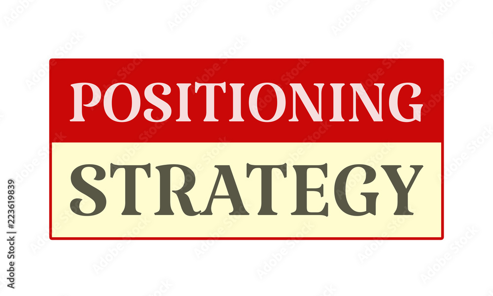 Positioning Strategy - written on red card on white background