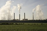 tall smokestacks from power plants