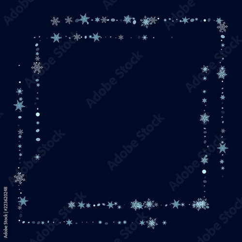 Abstract form of flying snowflakes Whirling snowflakes, snow flakes Creative design of packaging, wallpapers, tiles, textiles, covers