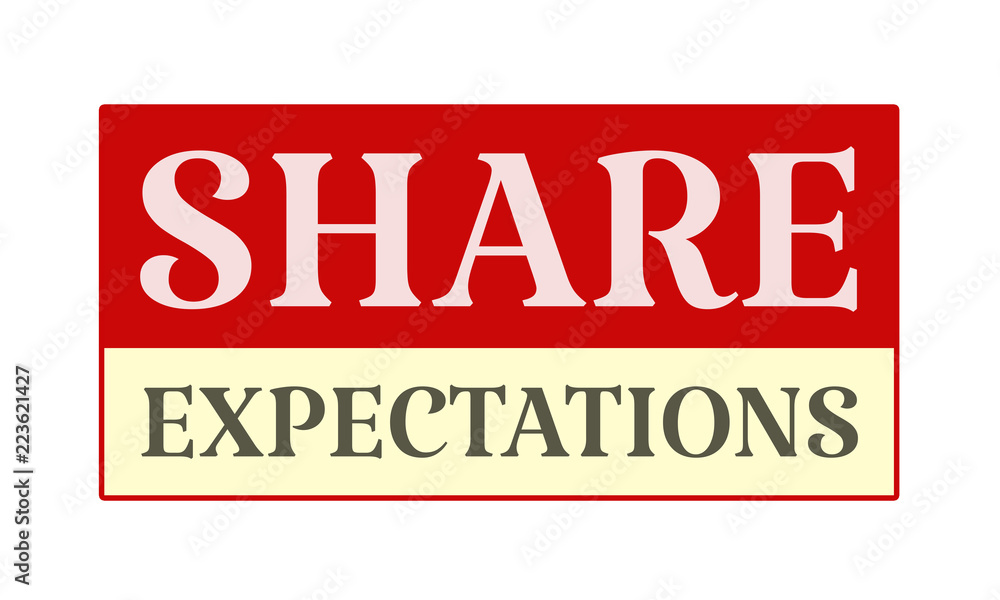 Share Expectations - written on red card on white background