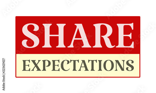 Share Expectations - written on red card on white background