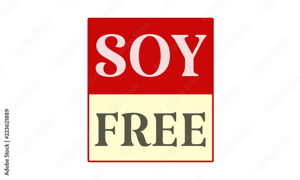 Soy Free - written on red card on white background