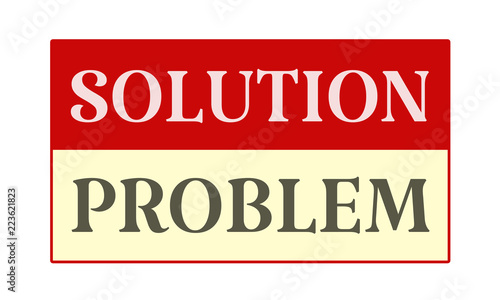 Solution Problem - written on red card on white background