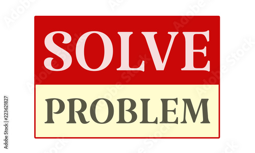 Solve Problem - written on red card on white background