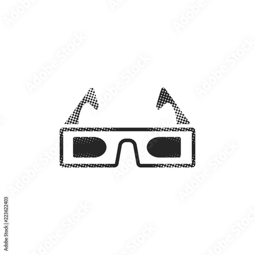 Halftone Icon - 3D glasses