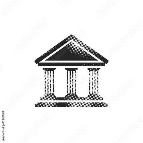 Halftone Icon - Bank building