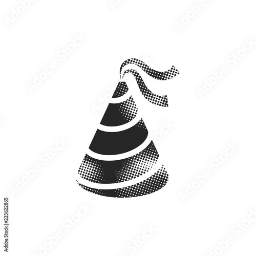 Halftone Icon - Birthday hat