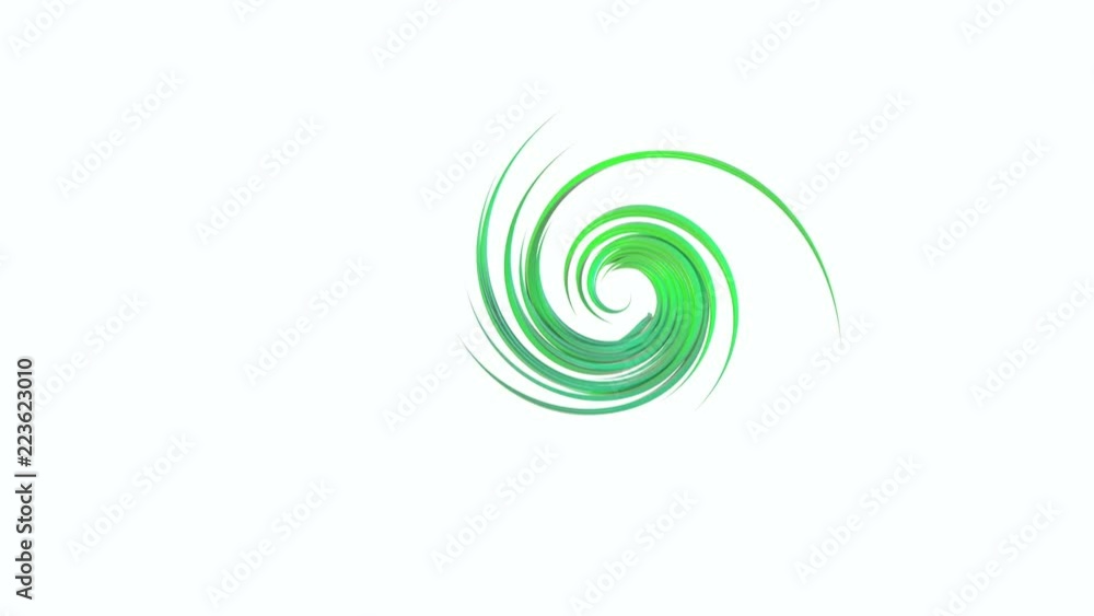 abstract green figures move in a spiral. slowly rotating three-dimensional stripes. 3D rendering abstract green figures move in a spiral. slowly rotating three-dimensional stripes. 3D rendering