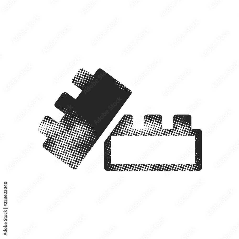 Halftone Icon - Building blocks Halftone Icon - Building blocks