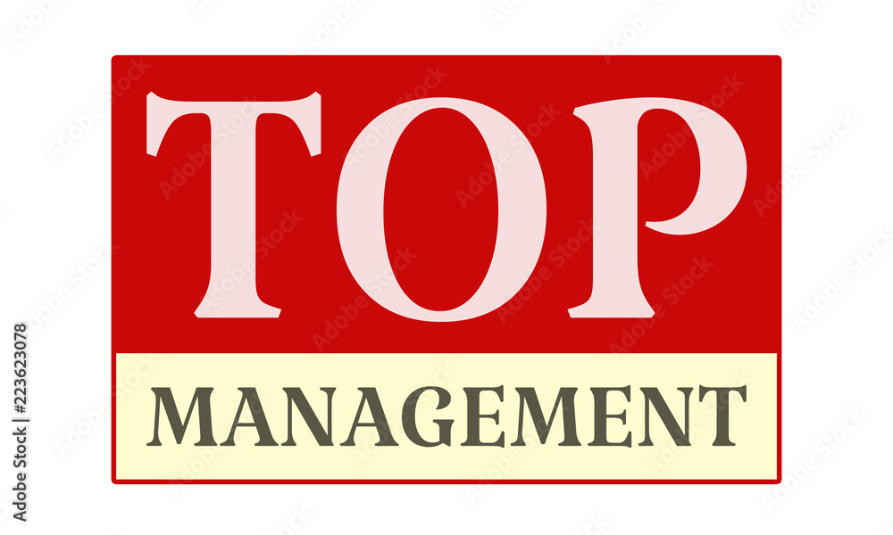 Top Management - written on red card on white background