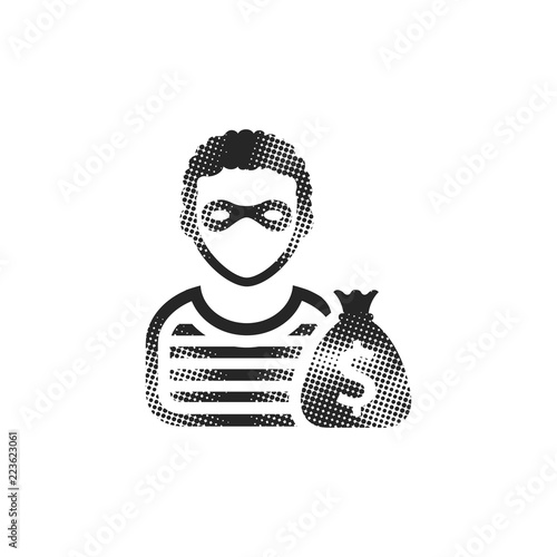 Halftone Icon - Burglar
