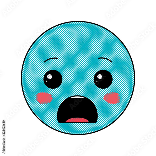 cartoon angry head kawaii character