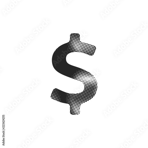 Halftone Icon - Dollar sign