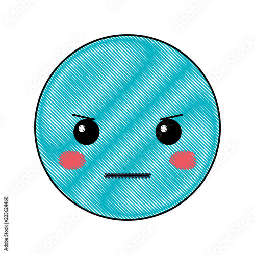 cartoon angry head kawaii character