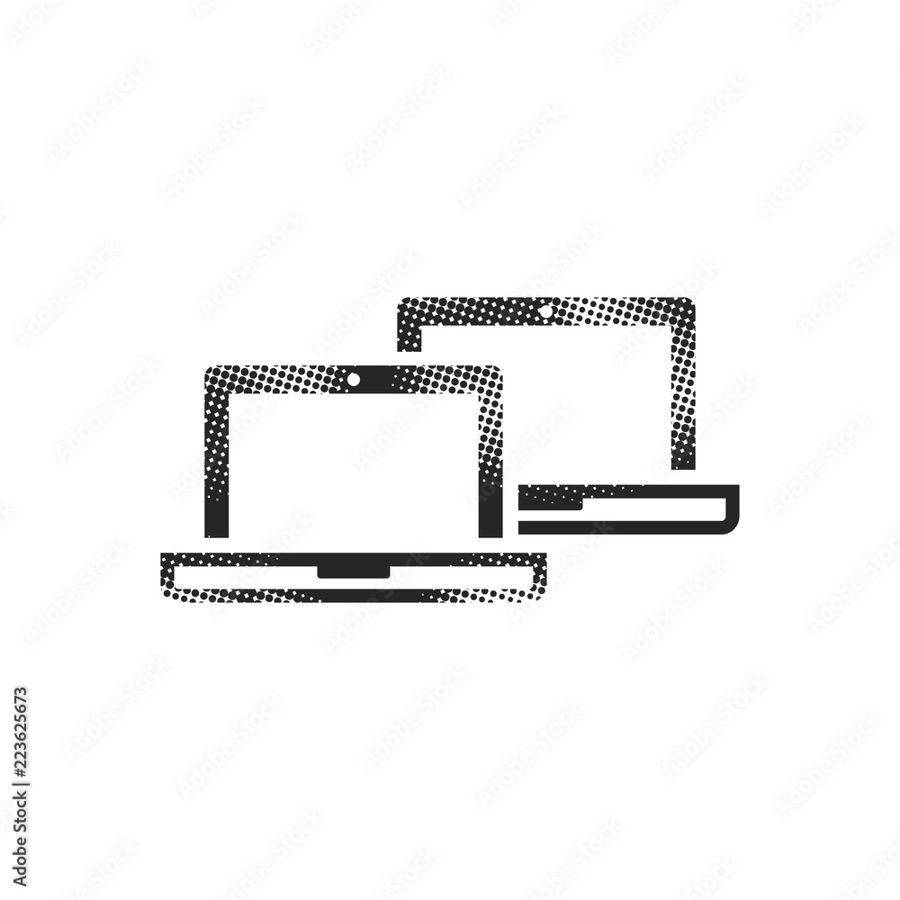 Halftone Icon - Laptops