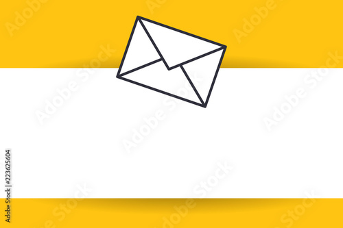 Flat design business Vector Illustration Empty template esp isolated Minimalist graphic layout template for advertising. Sealed White Envelope Tilted Direct Mail Marketing Medium of Communication