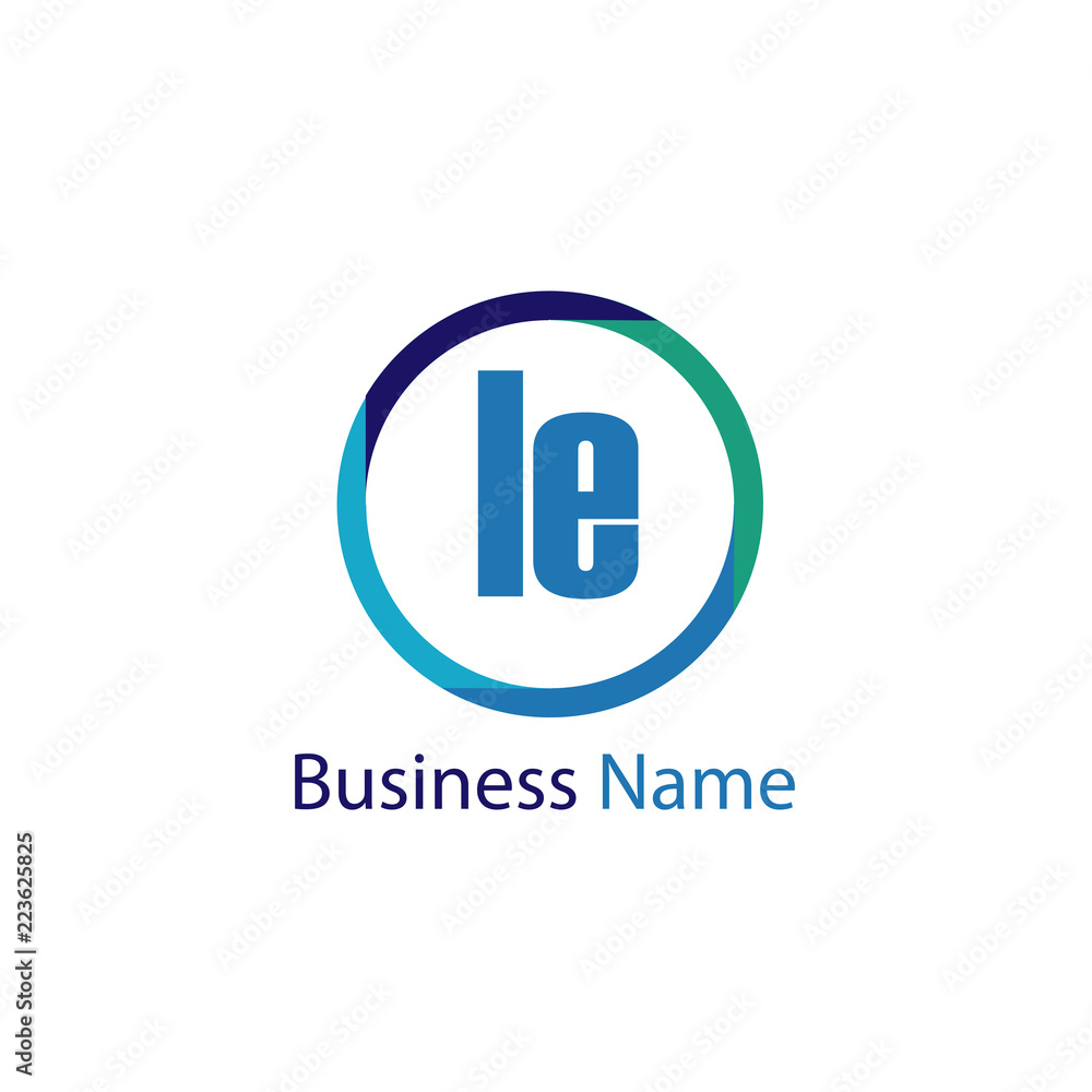Initial Letter LE Logo Template Design