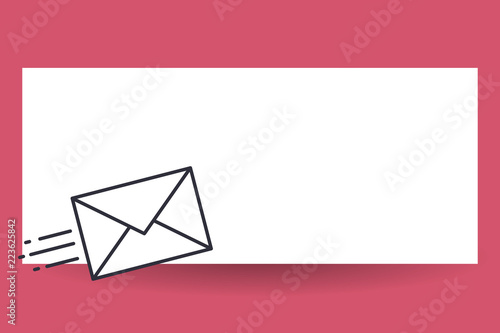 Flat design business Vector Illustration Empty template Layout for invitation greeting card promotion poster voucher. Fast Delivery icon on Sealed Envelope Express status Mail Send Urgent