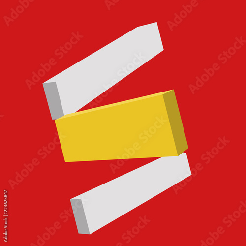 Flat design business Vector Illustration Empty template esp isolated Minimalist graphic layout template for advertising. Rectangular Dimensional Plank Board Color Wood Slab with Connecting corners