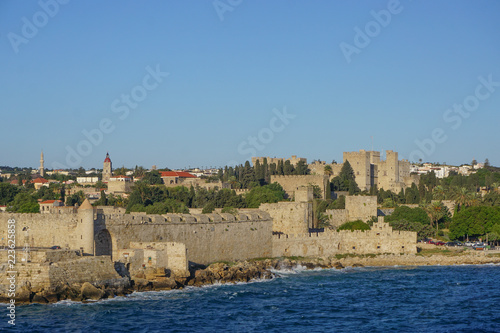 Rhodes, Greece: Medieval walled city created in the mid-14th century by the Knights of the Hospital of Saint John, on the Aegean island of Rhodes.