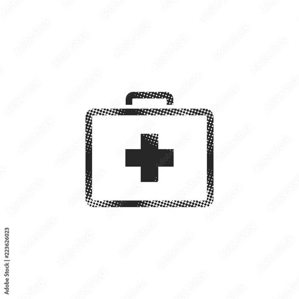 Obraz premium Halftone Icon - Medical case