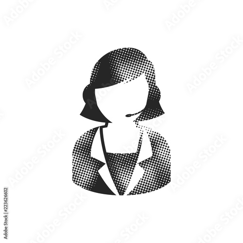 Halftone Icon - Female receptionist