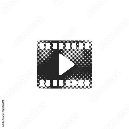 Halftone Icon - Movie play symbol