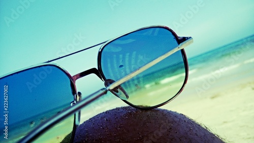 sunglasses on the beach