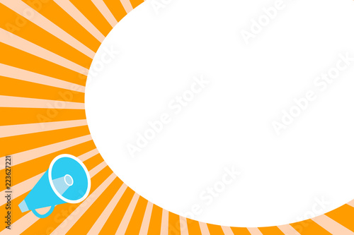 Flat design business Vector Illustration concept template copy space text for Ad website esp isolated 3d isometric. Megaphone Make Voice Louder Loudspeaker Handheld Amplify Sound System
