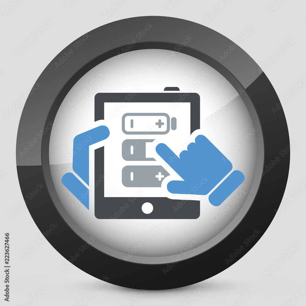 Illustration of tablet battery concept Illustration of tablet battery concept