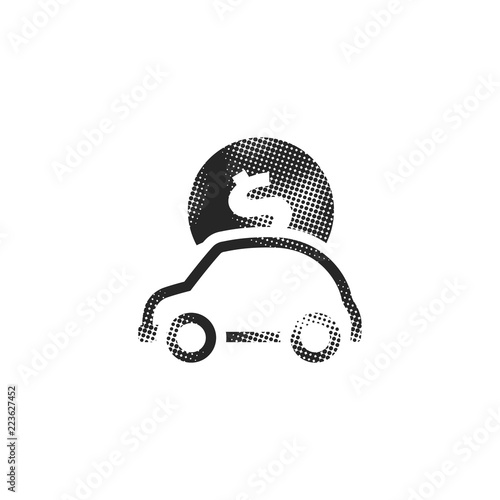 Halftone Icon - Car piggybank