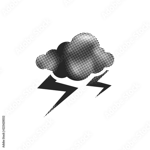 Halftone Icon - Weather overcast storm