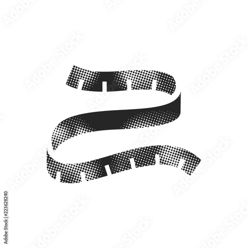 Halftone Icon - Measuring tape