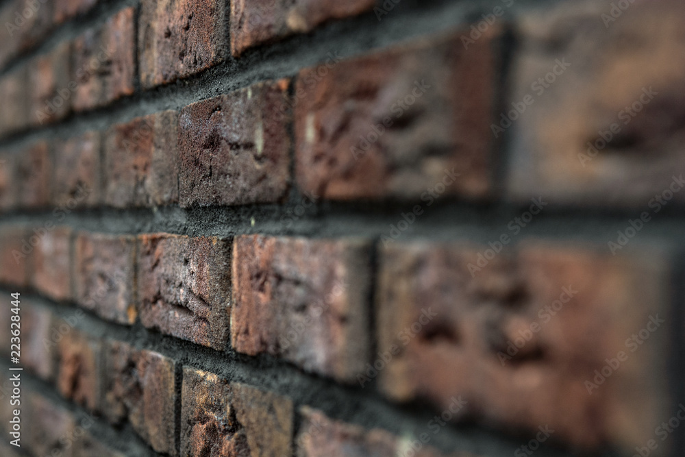 Wall with a dark red new brick Wall with a dark red new brick