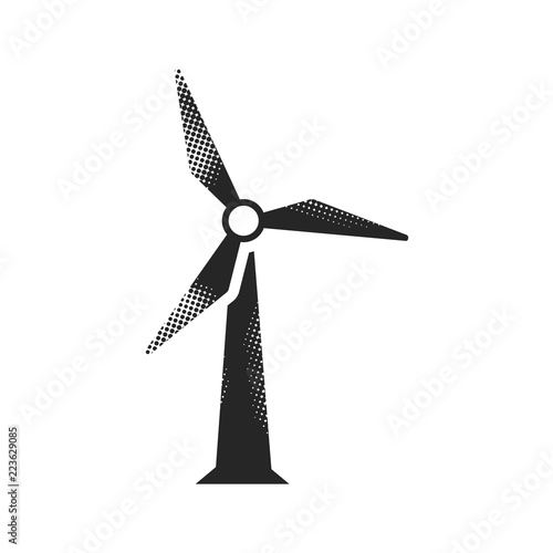 Halftone Icon - Wind turbine