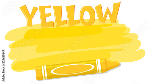 Yellow colour paint and crayon