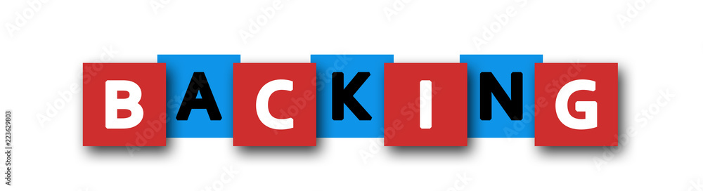 Backing - letters written in beautiful boxes on white background Backing - letters written in beautiful boxes on white background