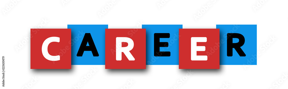 Career - letters written in beautiful boxes on white background Career - letters written in beautiful boxes on white background