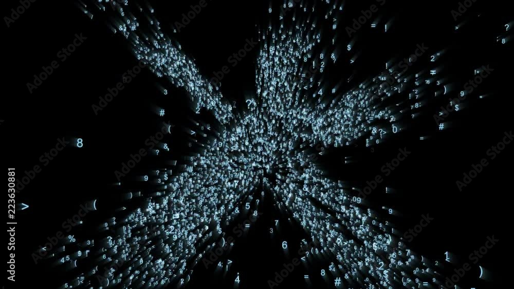 Repair service symbol in digital space, animation consists of a stream ...