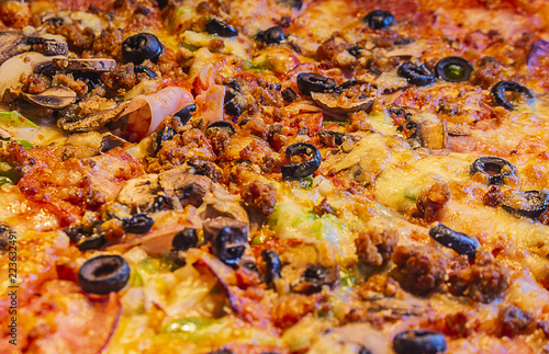 Pizza with lots of toppings