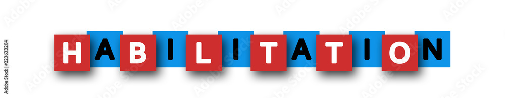 Habilitation - letters written in beautiful boxes on white background Habilitation - letters written in beautiful boxes on white background